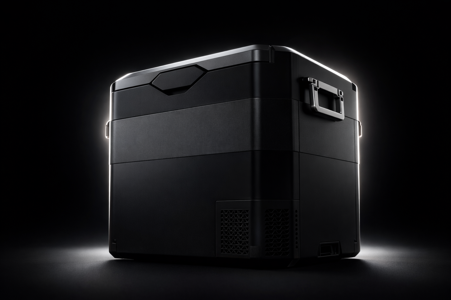 ARCTIQ three-quarter angle, brushed-metal lid visible